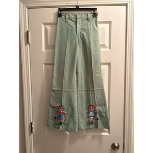 Vintage Growing Girl 12 Slim Green Bell bottom Pants Raggedy Ann Andy Sears